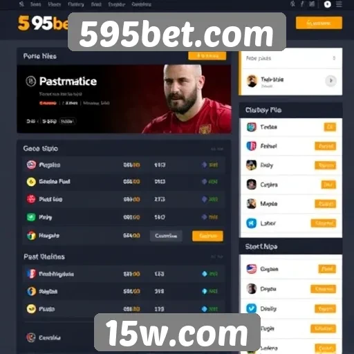 Interface do usuário no site 595bet.com